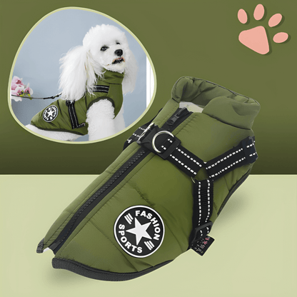 Manteau d’Hiver Imperméable JuJuJacket™ pour Chien avec Harnais Réfléchissant | RONDOR - Rondor