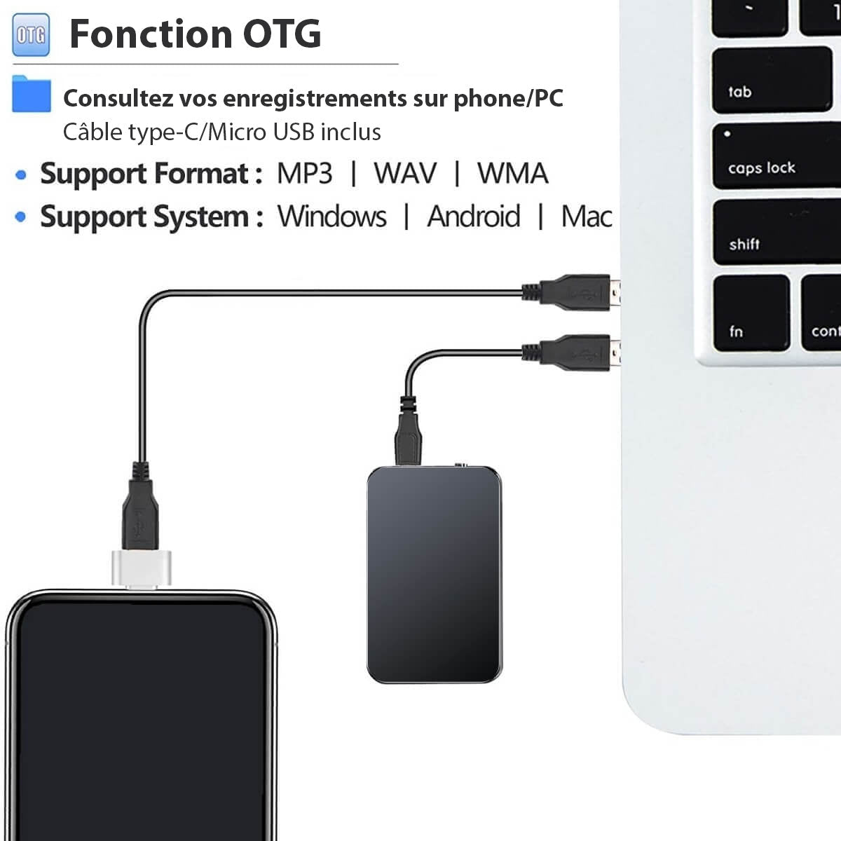 Mini Micro Espion Pro – L’Enregistreur de Poche Ultra - Discret - Rondor