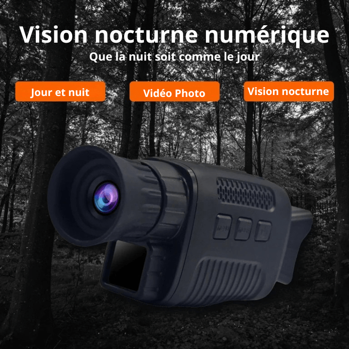 Monoculaire 5X Vision Nocturne avec Caméra HD, Enregistrement Vidéo Chasse - Rondor