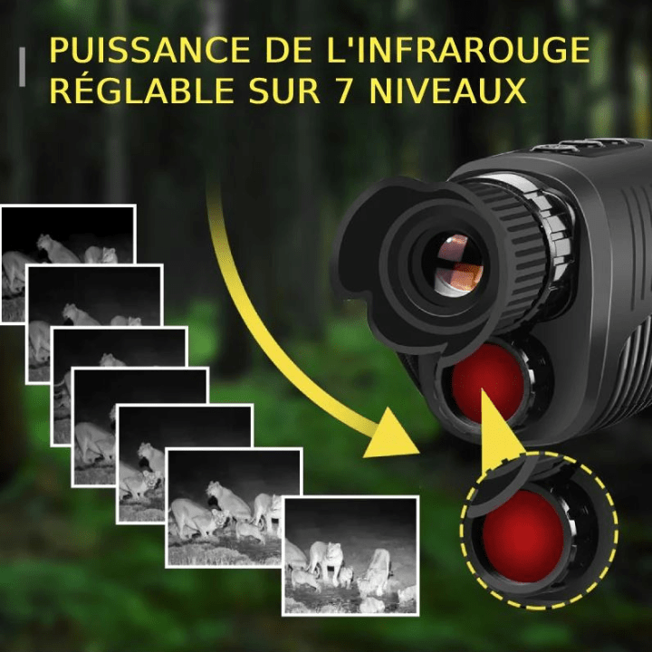 Monoculaire 5X Vision Nocturne avec Caméra HD, Enregistrement Vidéo Chasse - Rondor