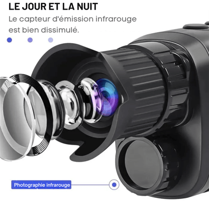 Monoculaire 5X Vision Nocturne avec Caméra HD, Enregistrement Vidéo Chasse - Rondor