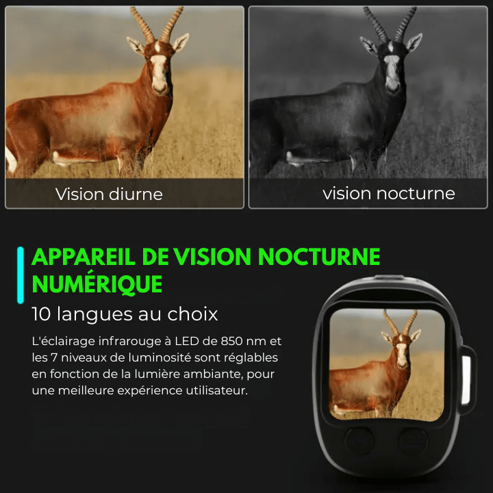 Monoculaire 5X Vision Nocturne avec Caméra HD, Enregistrement Vidéo Chasse - Rondor