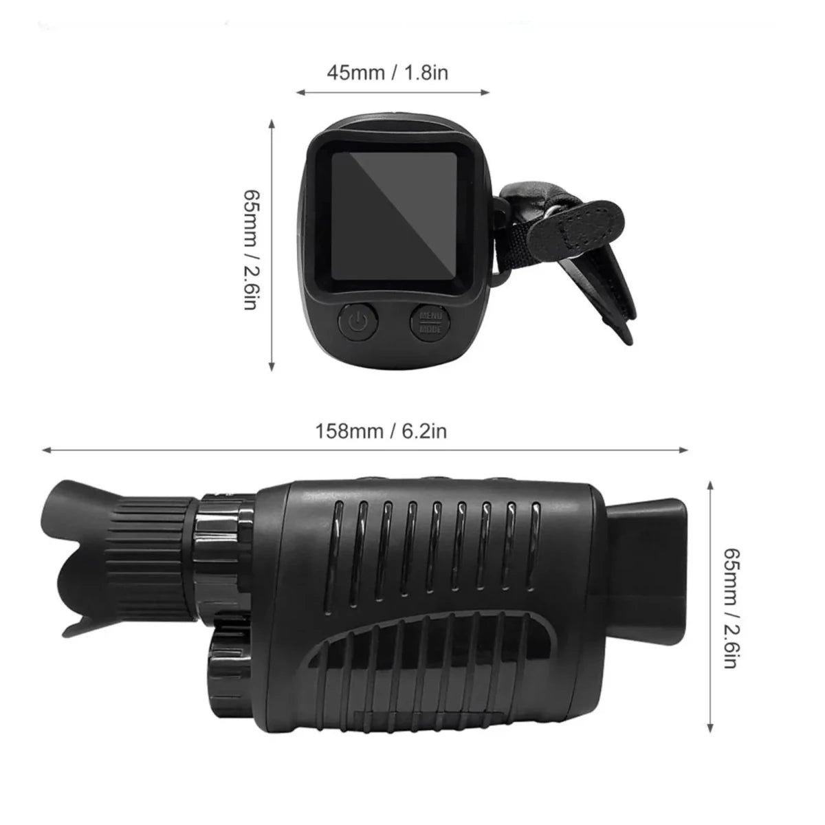 Monoculaire 5X Vision Nocturne avec Caméra HD, Enregistrement Vidéo Chasse - Rondor