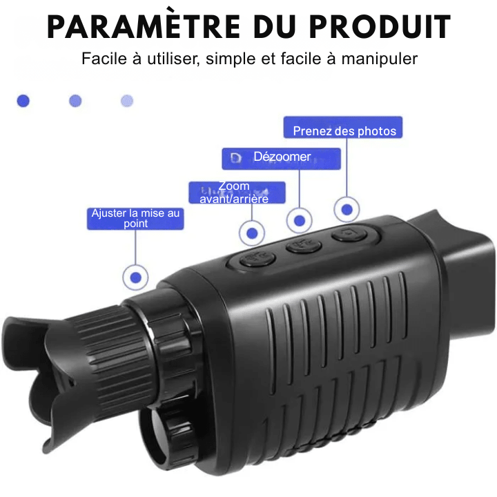 Monoculaire 5X Vision Nocturne avec Caméra HD, Enregistrement Vidéo Chasse - Rondor