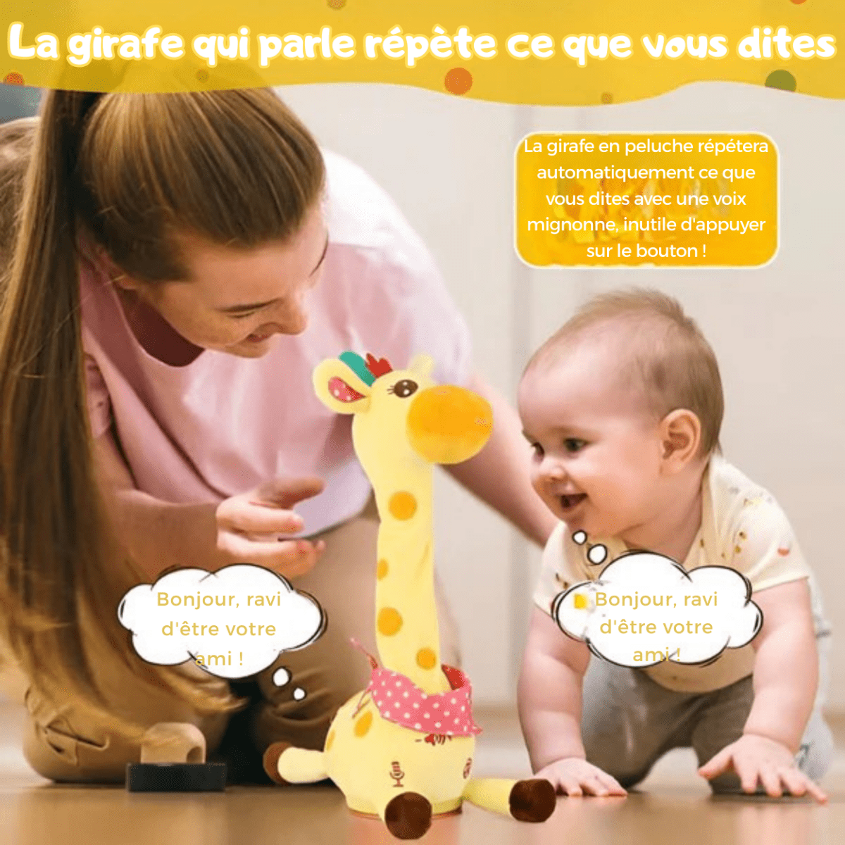 Peluche Girafe Interactive Chantante – Compagnon Musical pour Enfants - Rondor