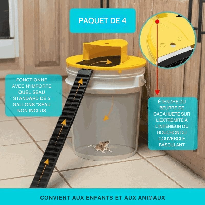 Pièges à Souris Écologiques - Seau Couvercle Lot de 4 - Rondor