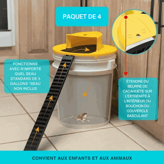 Pièges à Souris Écologiques - Seau Couvercle Lot de 4 - Rondor