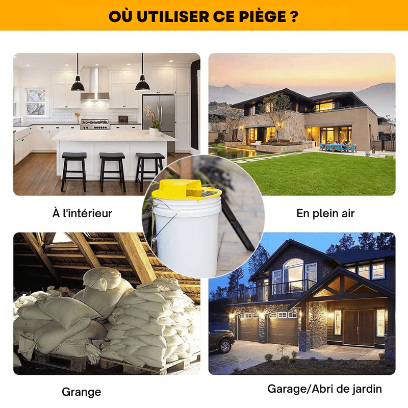 Pièges à Souris Écologiques - Seau Couvercle Lot de 4 - Rondor