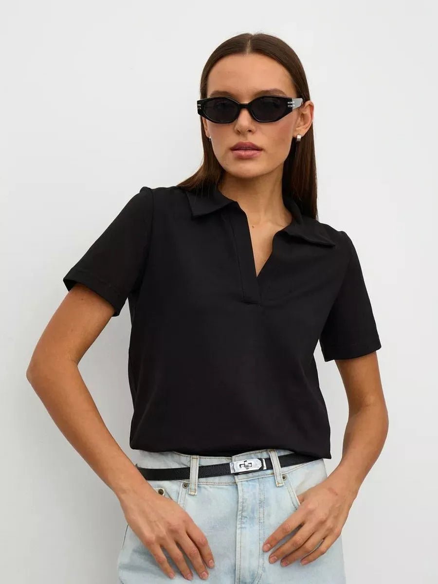 Polo Noir Femme - Rondor