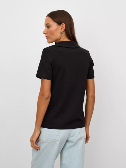 Polo Noir Femme - Rondor