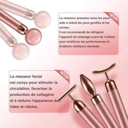 Rouleau Jade Vibrant Lifting Visage 5 en 1 - Rondor