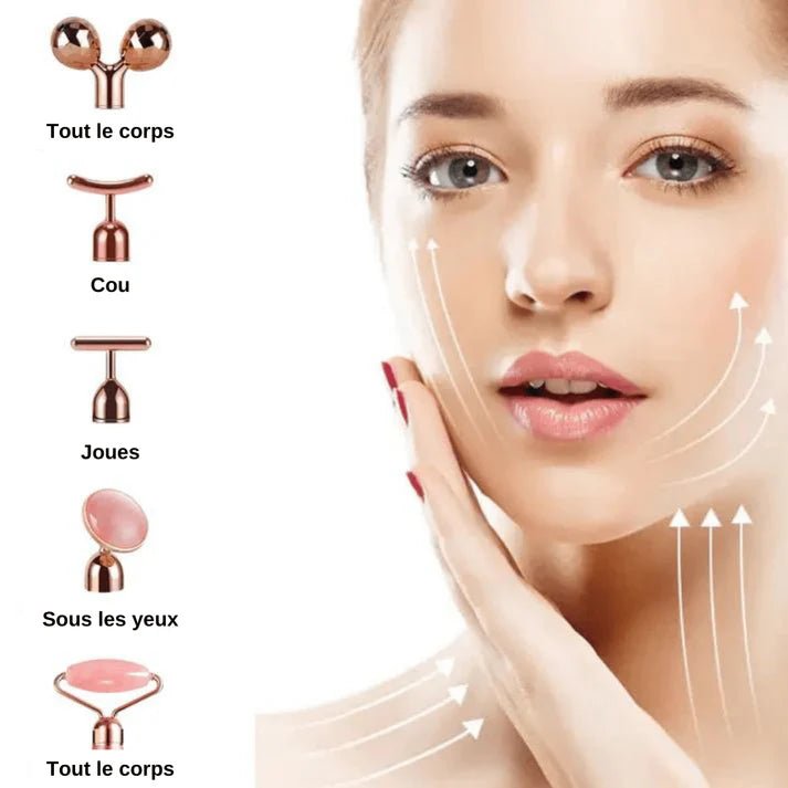 Rouleau Jade Vibrant Lifting Visage 5 en 1 - Rondor