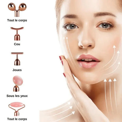 Rouleau Jade Vibrant Lifting Visage 5 en 1 - Rondor