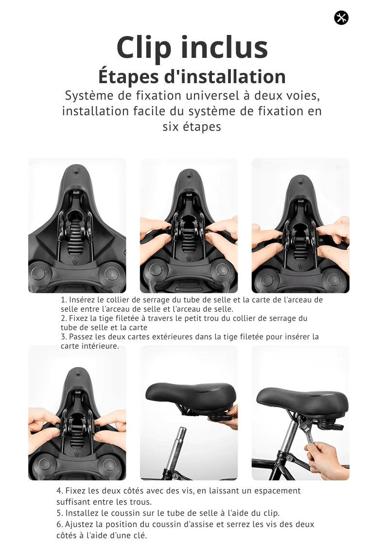 Selle de vélo antidouleur en mousse à mémoire de forme - Rondor