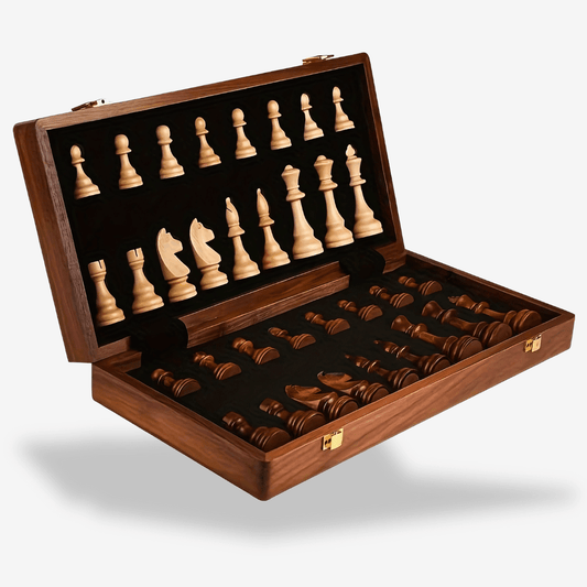 Set d’Échecs en Bois Massif Premium – Échiquier Pliable - Rondor