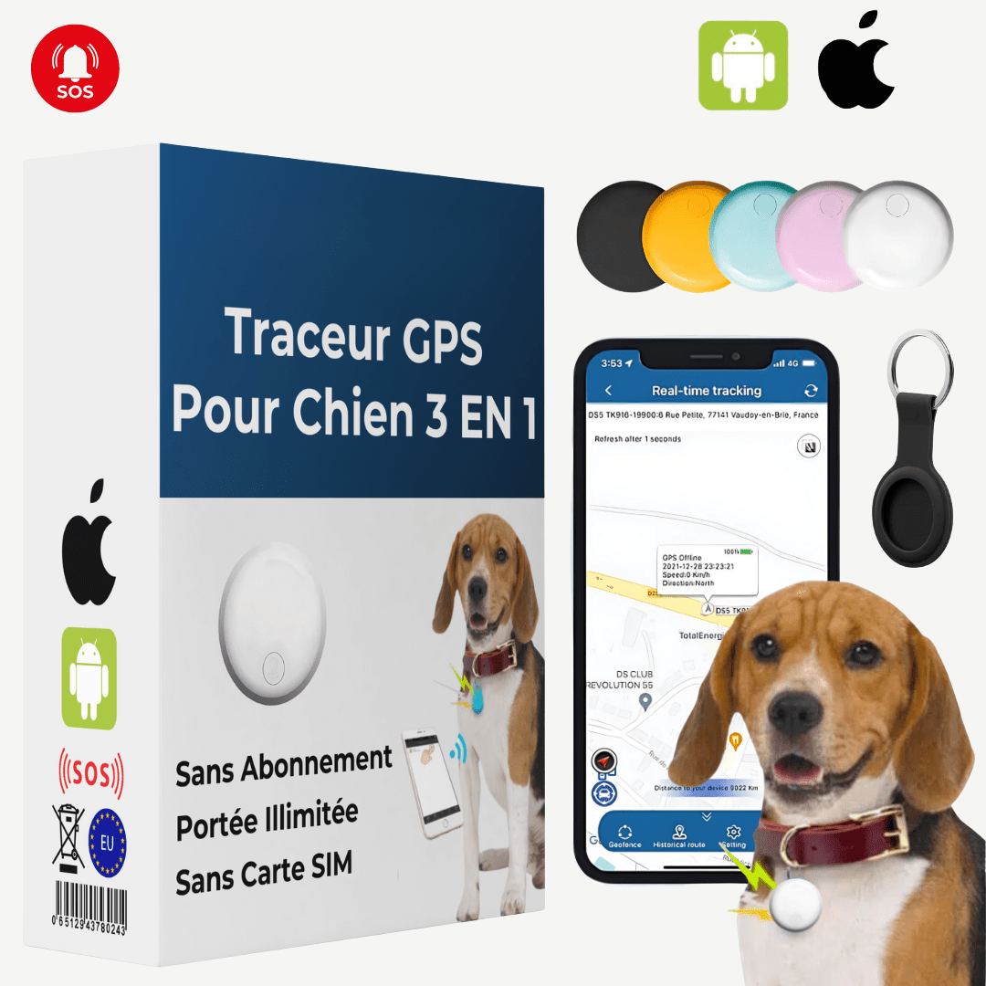 Traceur GPS pour Chien 3 en 1 - Rondor - ANDROID / iOS - Rondor