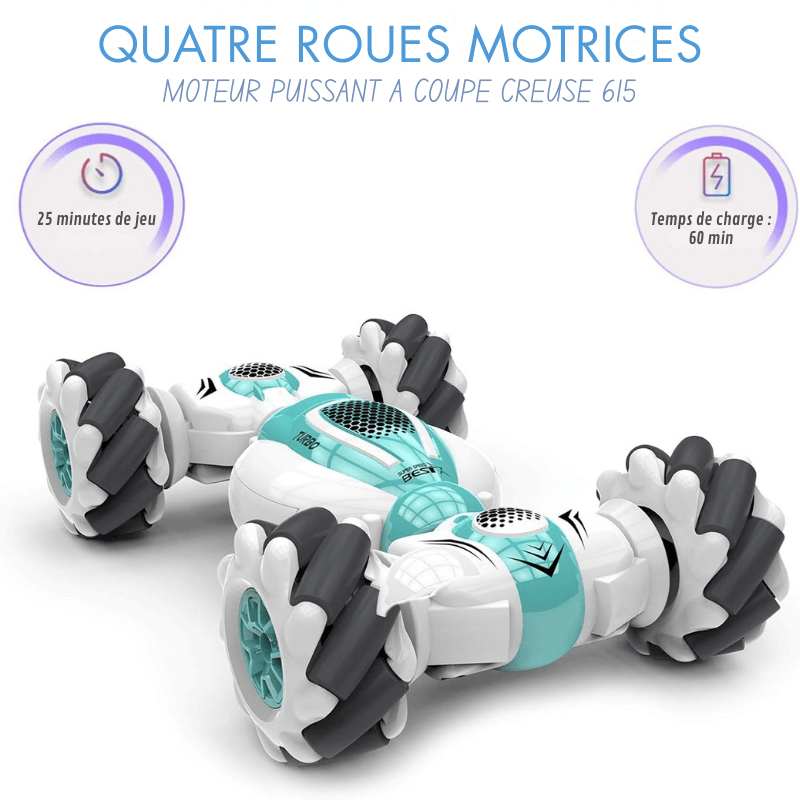 Voiture Télécommandée Acrobatique avec Commande Gestuelle – 4x4 Tout - Terrain pour Enfants - Rondor